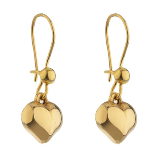 گوشواره طلا 18 عیار زنانه مدل ME1068 طرح قلب 3 بعدی - 01