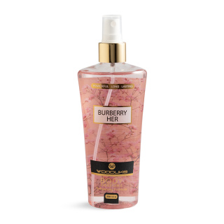 بادی اسپلش زنانه مدل Burberry Her حجم 250 میلی لیتر وودلایک