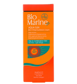 ضد آفتاب بژ روشن ضدچروک پوست چرب و مختلط SPF50 حجم 50میل بایو مارین - 03