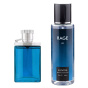 پک دو عددی عطر جیبی مردانه مدل Desire Blue و بادی اسپلش مردانه مدل Rage
