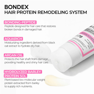 ماسک مو ترمیم کننده پیوندهای پروتئینی و تقویت کننده ساختار مو مدل Bondex مناسب انواع مو حجم 250 میلی لیتر دکتر ملاکسین - 02