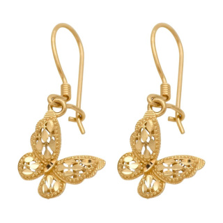 گوشواره طلا 18 عیار مدل فیوژن پروانه ایلونا گالری