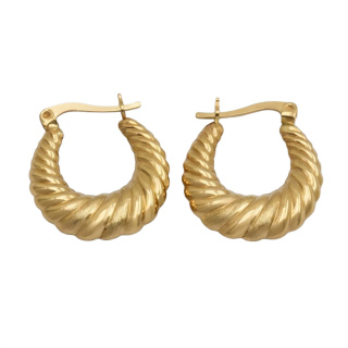 گوشواره حلقه ای طلا 18 عیار زنانه مدل ME1269 کروسان مهر گالری