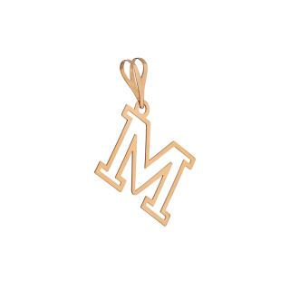 آویز گردنبند طلا 18 عیار زنانه طرح M مدل MM2107 - 02