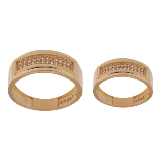 ست حلقه طلا 18 عیار زنانه و مردانه مدل MR1359