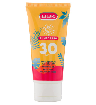 کرم ضد آفتاب بی رنگ ببک با SPF30 مناسب انواع پوست حجم 50 میلی لیتر