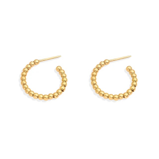 گوشواره طلا 18 عیار مدل میخی تمام گوی پیوسته