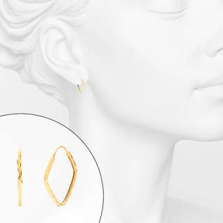 گوشواره حلقه ای طلا 18 عیار زنانه مدل ME1248 مهر گالری - 01