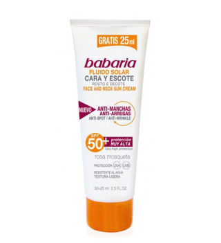کرم ضد آفتاب بی رنگ باباریا با SPF50 مناسب انواع پوست حجم 75 میلی لیتر