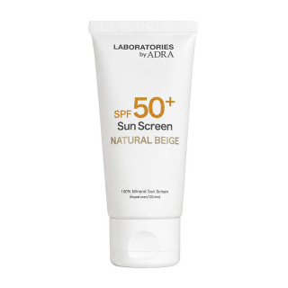 کرم ضد آفتاب پودری بژ طبیعی دارای spf50 حجم 65 میل آدرا