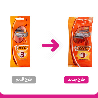 تیغ اصلاح سه تیغه بیک مناسب پوست حساس بسته 4 عددی - 01
