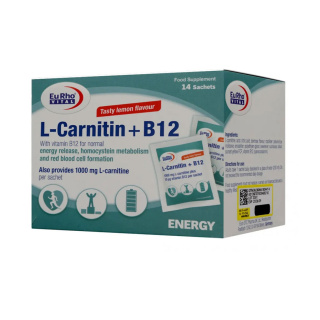 ساشه ال کارنیتین و ب12 بسته 14 عددی یوروویتال