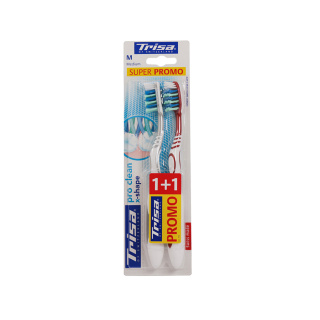 مسواک مدل Extra Pro Clean X-Shape با برس متوسط بسته 2 عددی تریزا