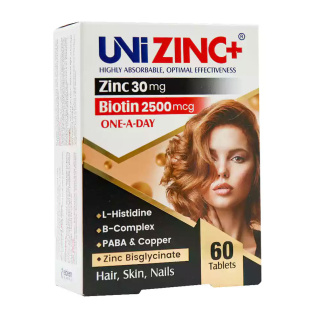 قرص یونی زینک پلاس بسته 60 عددی ابیان دارو - 02