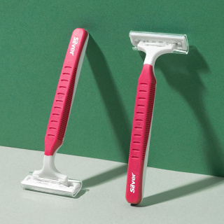 خودتراش زنانه مدل Rubber Grip بسته 5 عددی سیلور - 04