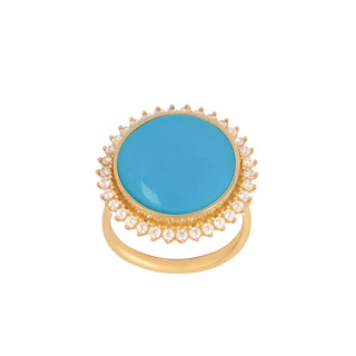 انگشتر طلا مدل تیدا فیروزه درگونه