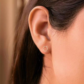 گوشواره طلا میخی ابر روبی گالری - 01