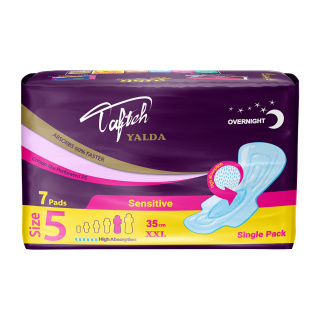 نوار بهداشتی با رویه کتانی مدل یلدا ویژه شب بسته 7 عددی تافته - 01