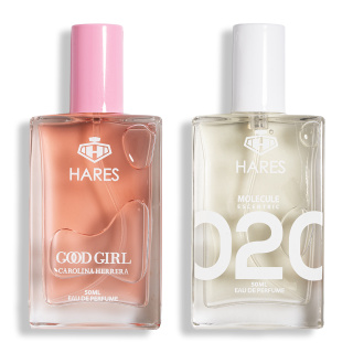 پک 2 عددی ادوپرفیوم مدل Carolina Herrera Good Girl حجم 50 میلی لیتر و Molecule حجم 50 میلی لیتر حارث