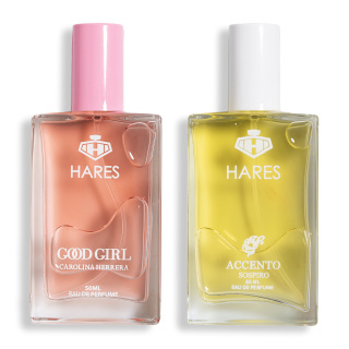 پک 2 عددی ادوپرفیوم مدل Carolina Herrera Good Girl حجم 50 میلی لیتر و Accento Sospiro حجم 50 میلی لیتر حارث