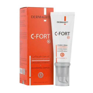 کرم صورت مدل C-Fort حاوی ویتامین C مناسب پوست چرب حجم 40 میلی لیتر درمالیفت - 01