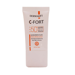فلوئید ضد آفتاب مدل C-Fort با SPF50 مناسب انواع پوست حجم 40 میلی لیتر درمالیفت
