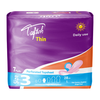 نوار بهداشتی بالدار ویژه روز نازک با رویه مشبک 7 عددی کد 8070 تافته - 01