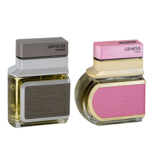 ادو تویلت زنانه مدل Genesis Pink حجم 100 میلی لیتر به همراه ادو تویلت مردانه مدل Genesis عماد آرا