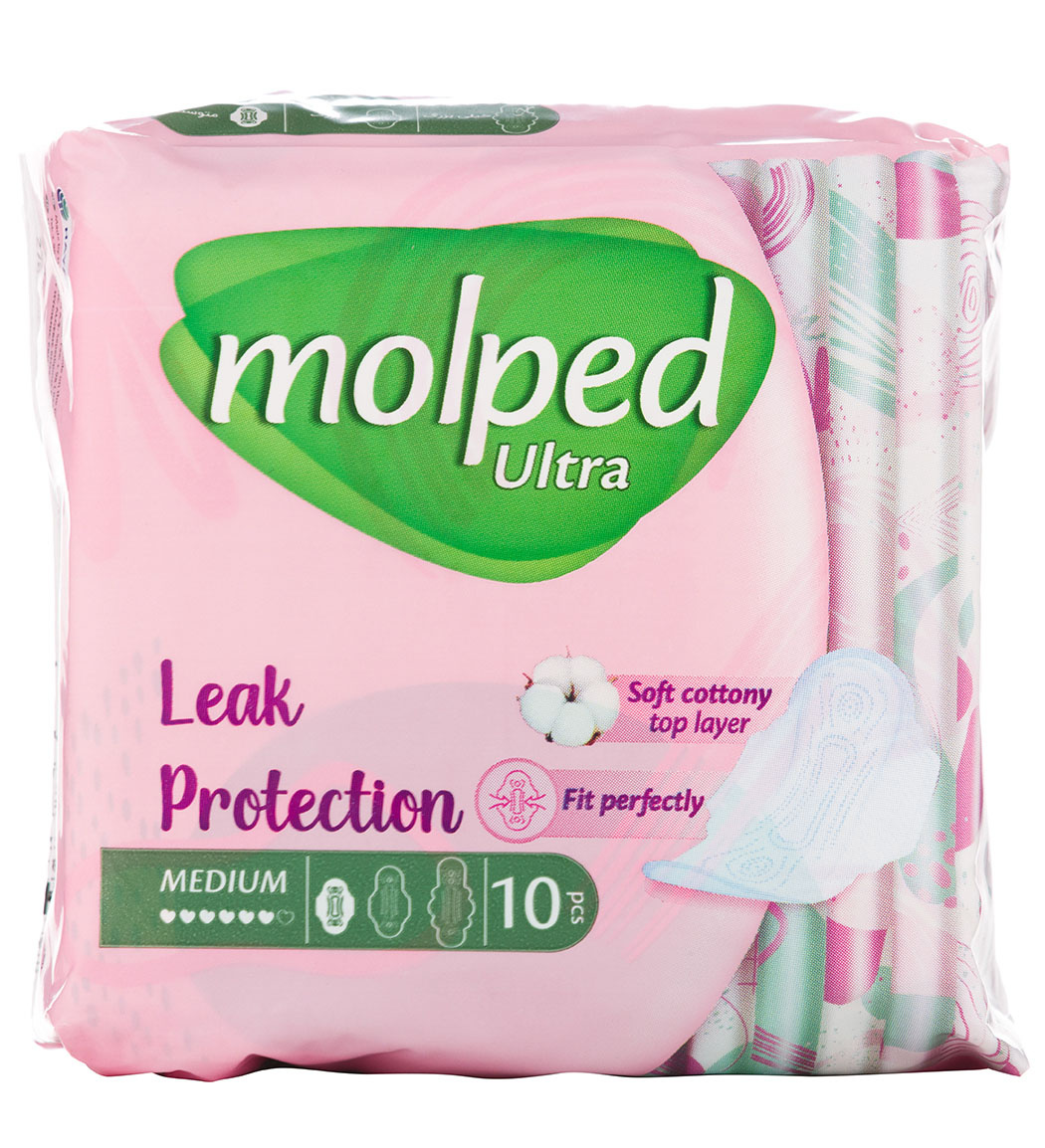 نوار بهداشتی اولترا مدل Leak Protection سایز متوسط 10 عددی مولپد نمای ۲