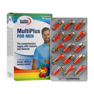 کپسول مولتی ویتامین مدل Multiplus مناسب آقایان بسته 60 عددی یوروویتال