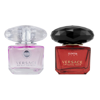 پک دو عددی عطر جیبی زنانه النترا تاینی مدل Versace Crystal Noir و Versace Bright Crystal