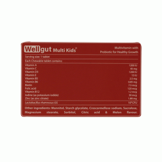 قرص جویدنی زیست تخمیر مدل Well Gut Multi Kids بسته 30 عددی - 02