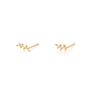 گوشواره طلا 18 عیار مدل شش برگ و شاخه