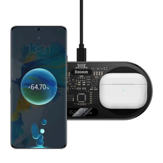 شارژر بی سیم بیسوس مدل Digital LED Display 2 in 1 20W - 05