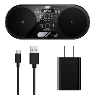 شارژر بی سیم بیسوس مدل Digital LED Display 2 in 1 20W - 04