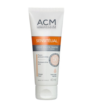 کرم ضد آفتاب رنگی ای سی ام مدل Sensitelial با SPF50 مناسب انواع پوست حجم 40 میلی لیتر