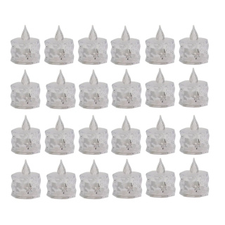 شمع ال ای دی مدل کریستالی شفاف طرح Diamond مجموعه 24 عددی