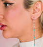 گوشواره بلند نقره ای فیروزه ای کد ANM81