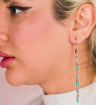 گوشواره بلند نقره ای فیروزه ای کد ANM81 دلربا