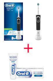 مسواک برقی مدل VITALITY 100 رنگ مشکی به همراه یک عدد خمیر دندان اورال بی