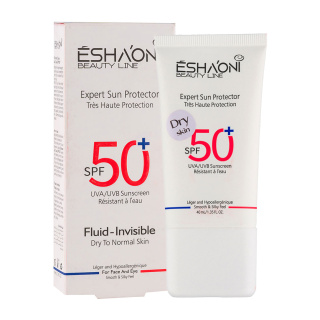 ضد آفتاب فلوئیدی بی رنگ با SPF 50 مناسب پوست خشک تا نرمال حجم 40 میلی لیتر اشااونی