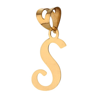 آویز گردنبند طلا 18 عیار زنانه طرح حرف لاتین S مدل MM1650 - 01