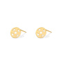 گوشواره طلا 18 عیار مدل میخی گل لویی ویتون رز