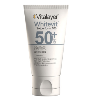 کرم ضد آفتاب بی رنگ ویتالیر مدل Whitevit با SPF50 حجم 40 میلی لیتر