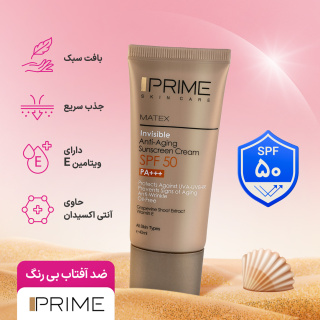 کرم ضد آفتاب بی رنگ مدل Rejuvenating با SPF50 حجم 40 میلی لیتر پرایم - 08