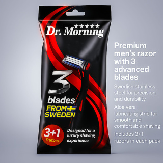 خودتراش دکتر مورنینگ مدل 3Blades M بسته 4 عددی - 02