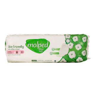 نوار بهداشتی Maxi Soft همراه با عصاره پنبه سایز بزرگ 8عددی مولپد - 01