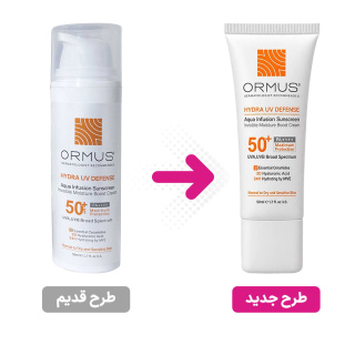 کرم ضد آفتاب بدون رنگ مدل Hydra با SPF50 مناسب پوست نرمال تا خشک و حساس حجم 50 میلی لیتر اورموس - 01