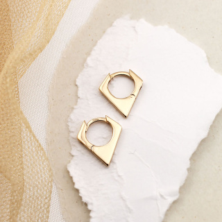 گوشواره طلا 18 عیار مدل حلقه مثلث - 01