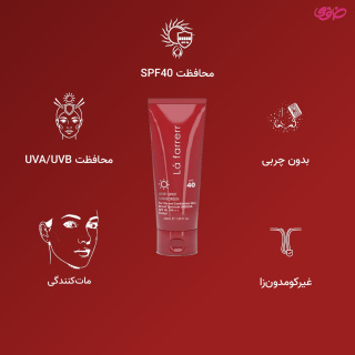 ضد آفتاب و ضد لک رنگی لافارر SPF40 مناسب پوست چرب و آکنه دار حجم 40 میلی لیتر - 01
